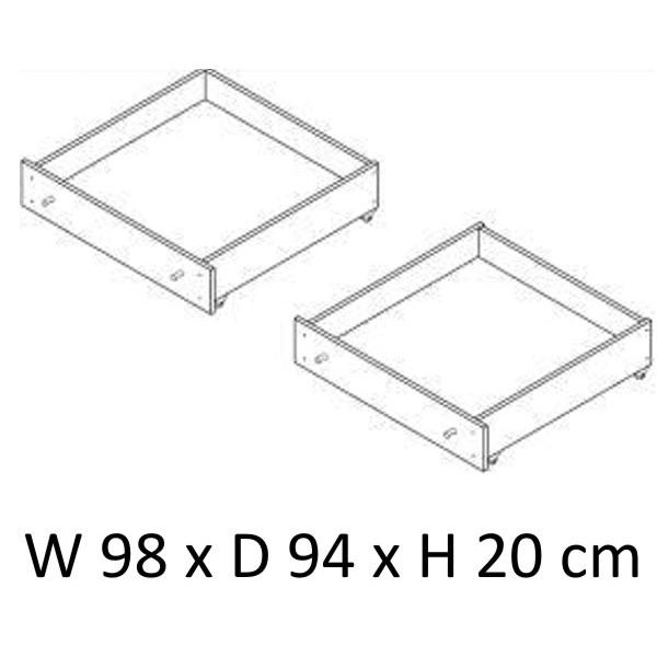 Patalynės stalčiai Mini serijos baldams, balintos spalvos