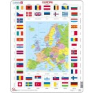 Larsen lietuviška dėlionė (puzzle) Europos Žemėlapis ir vėliavos Maxi