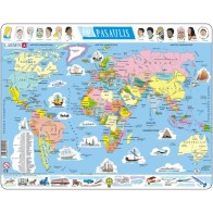 Larsen lietuviška dėlionė (puzzle) Pasaulio Žemėlapis Maxi