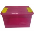 Ящик для игрушек System box 38л, прозрачный, розовый