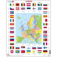 Larsen Литовский пазл   Европейская карта и флаги Maxi